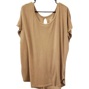 Lane Bryant tan short sleeve sweater with open back